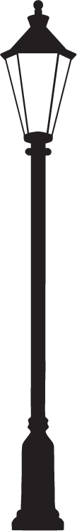 Classic black street lamp silhouette – Dentist Wenatchee WA Simple black silhouette illustration of a vintage street lamp on a white background – Dentist Wenatchee WA